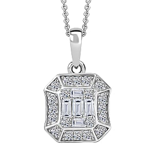 Luxuriant Lab Grown Diamond G-H SI 0.40 ctw Pendant Necklace in Rhodium Over Sterling Silver 20 Inches 