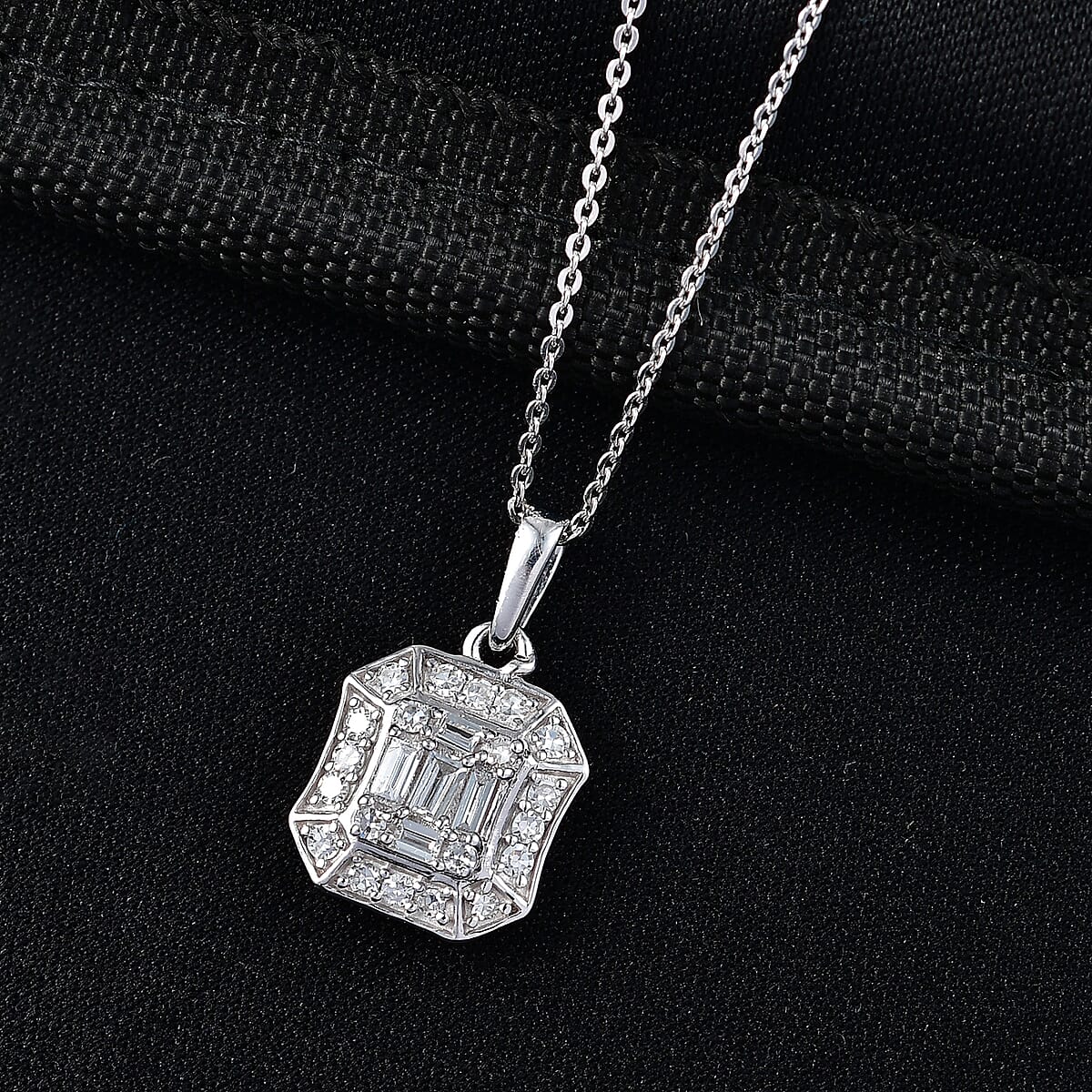 Luxuriant Lab Grown Diamond G-H SI 0.40 ctw Pendant Necklace in Rhodium Over Sterling Silver 20 Inches  image number 1