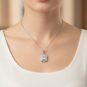 Luxuriant Lab Grown Diamond G-H SI 0.40 ctw Pendant Necklace in Rhodium Over Sterling Silver 20 Inches 