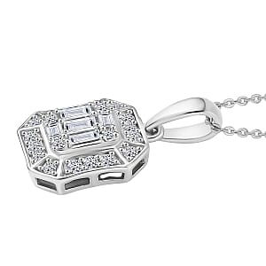 Luxuriant Lab Grown Diamond G-H SI 0.40 ctw Pendant Necklace in Rhodium Over Sterling Silver 20 Inches 