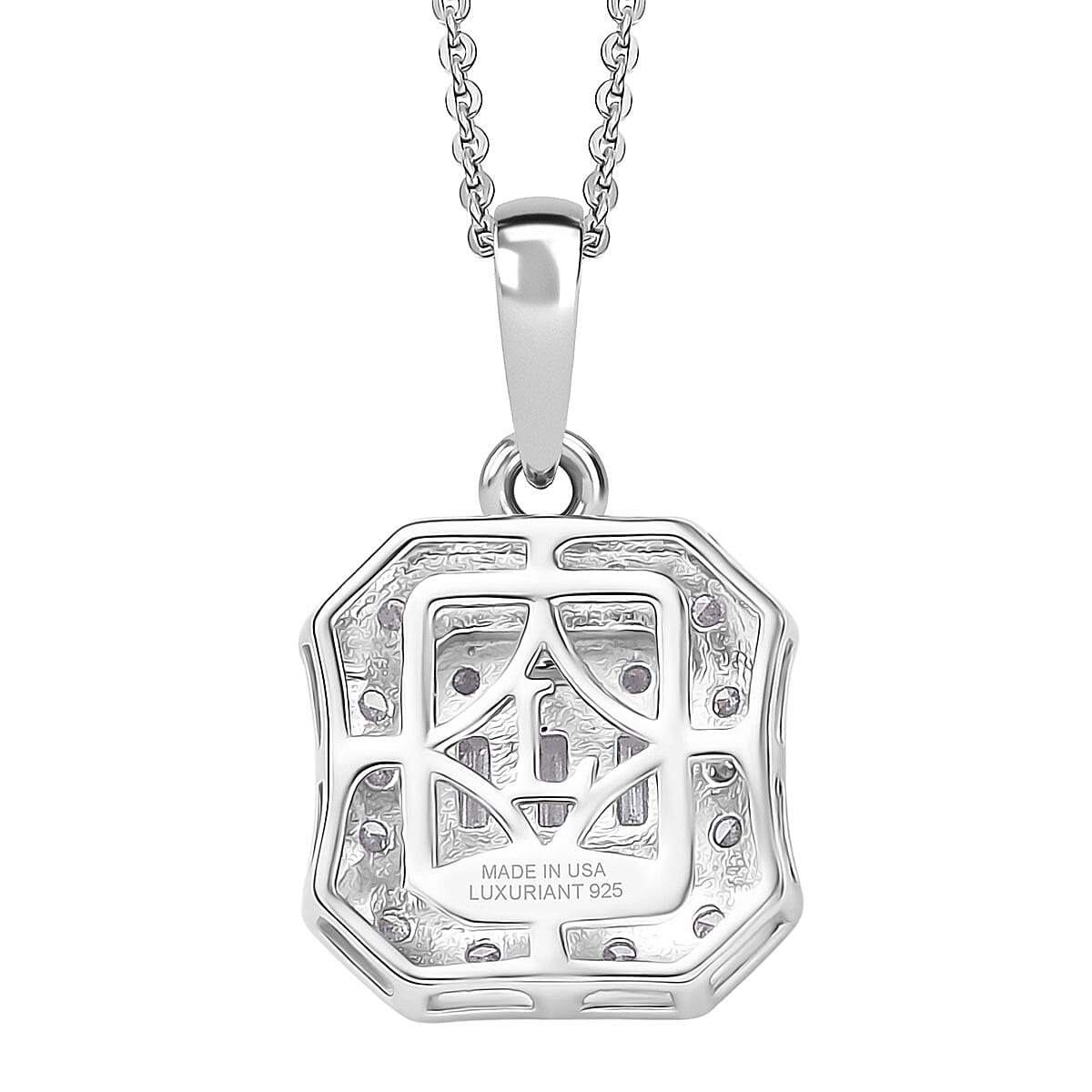 Luxuriant Lab Grown Diamond G-H SI 0.40 ctw Pendant Necklace in Rhodium Over Sterling Silver 20 Inches