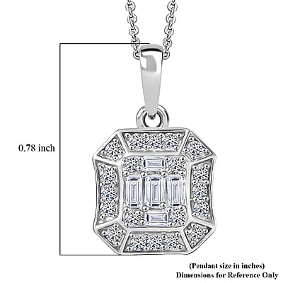 Luxuriant Lab Grown Diamond G-H SI 0.40 ctw Pendant Necklace in Rhodium Over Sterling Silver 20 Inches