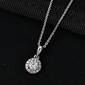Luxuriant Lab Grown Diamond G-H SI 0.50 ctw Pendant Necklace in Rhodium Over Sterling Silver 20 Inches 