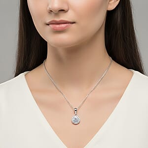 Luxuriant Lab Grown Diamond G-H SI 0.50 ctw Pendant Necklace in Rhodium Over Sterling Silver 20 Inches 
