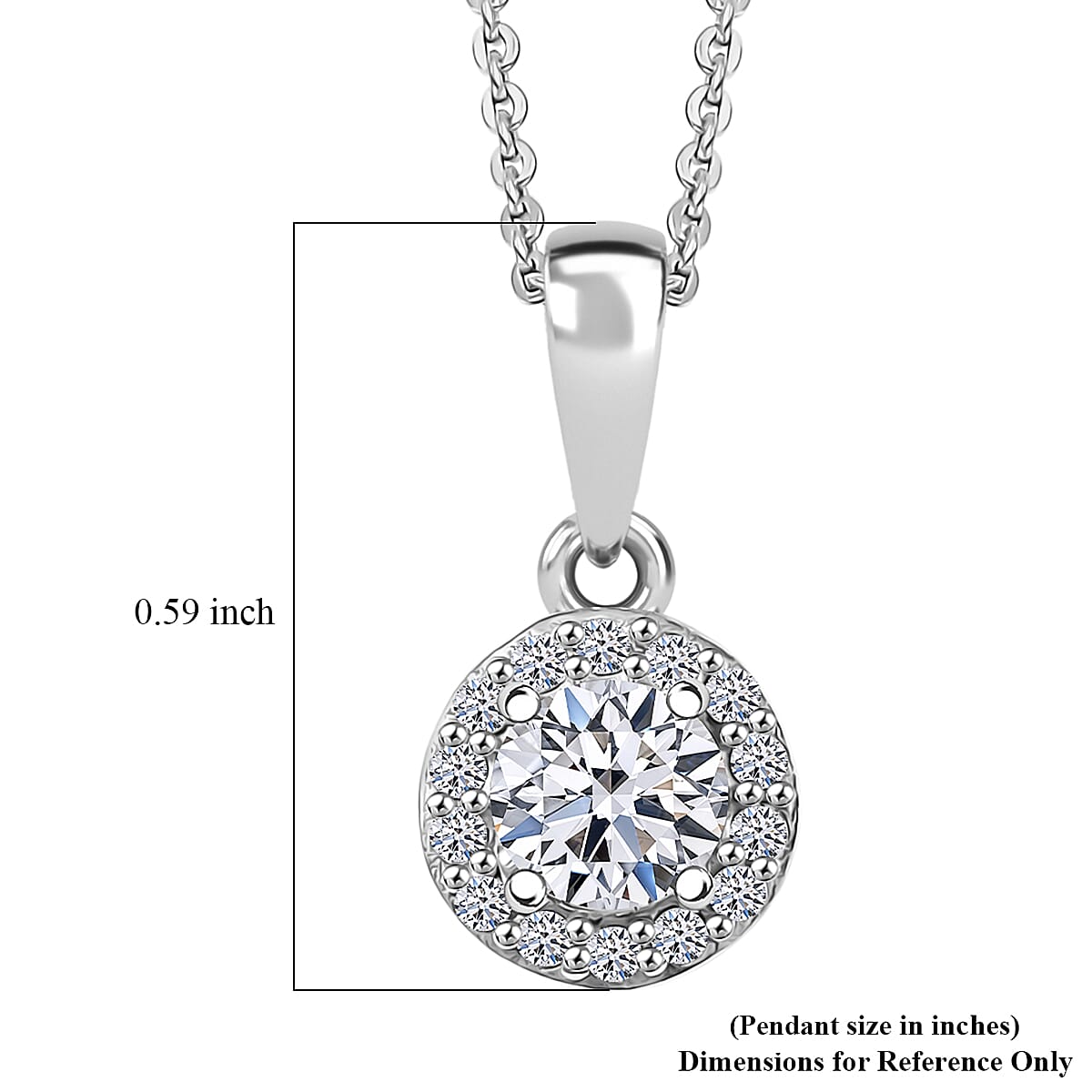 Luxuriant Lab Grown Diamond G-H SI 0.50 ctw Pendant Necklace in Rhodium Over Sterling Silver 20 Inches  image number 5