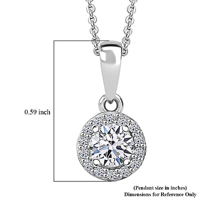 Luxuriant Lab Grown Diamond G-H SI 0.50 ctw Pendant Necklace in Rhodium Over Sterling Silver 20 Inches