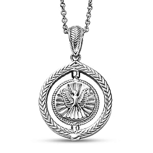 D'Joy Eagle Pendant Necklace in Rhodium Over Sterling Silver 7.50 Grams 20 Inches 