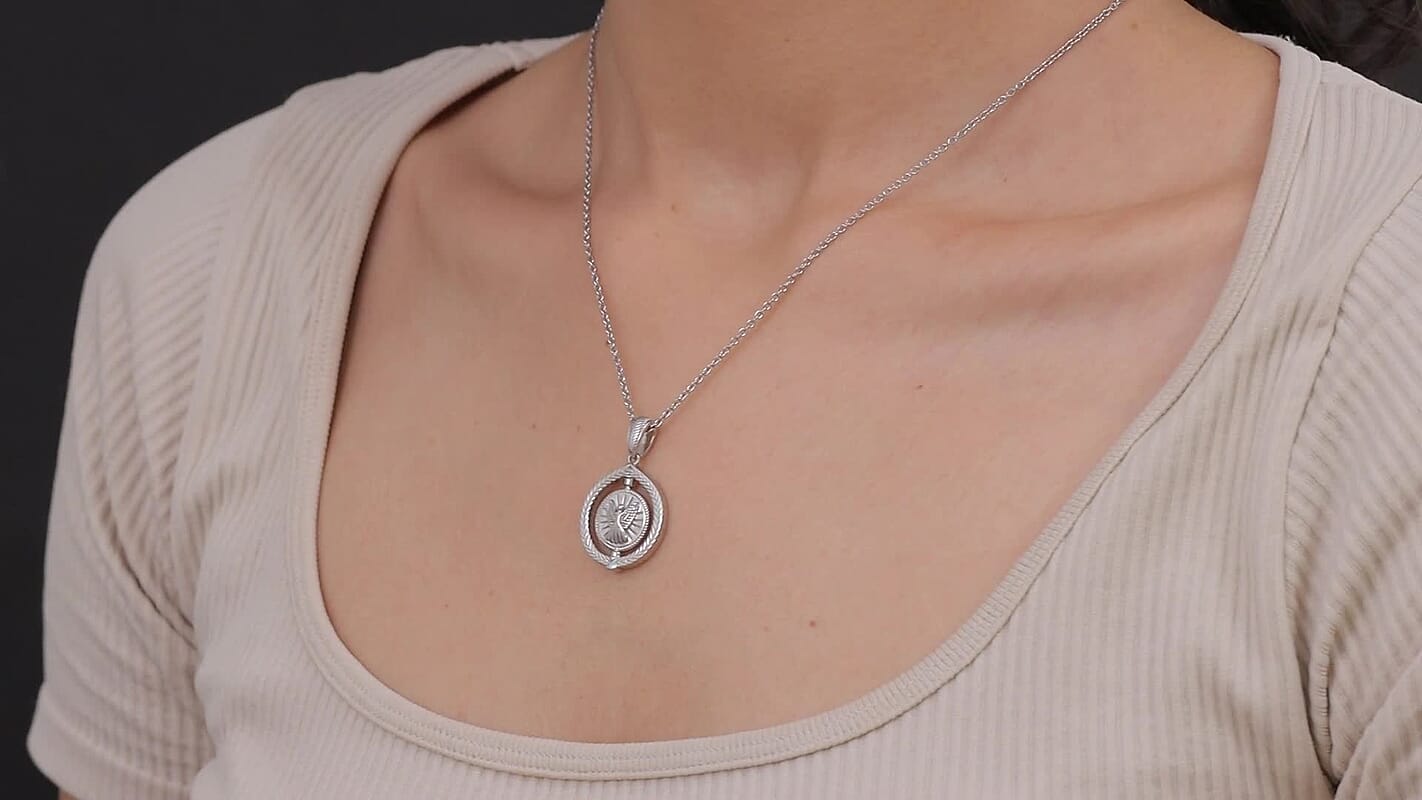 D'Joy Eagle Pendant Necklace in Rhodium Over Sterling Silver 7.50 Grams 20 Inches