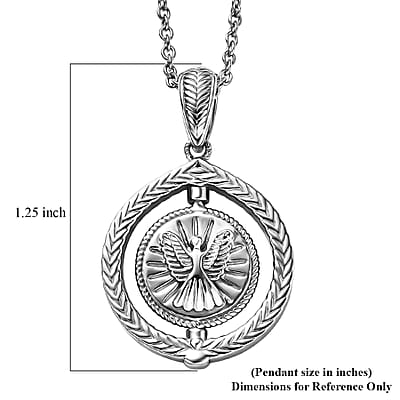 D'Joy Eagle Pendant Necklace in Rhodium Over Sterling Silver 7.50 Grams 20 Inches