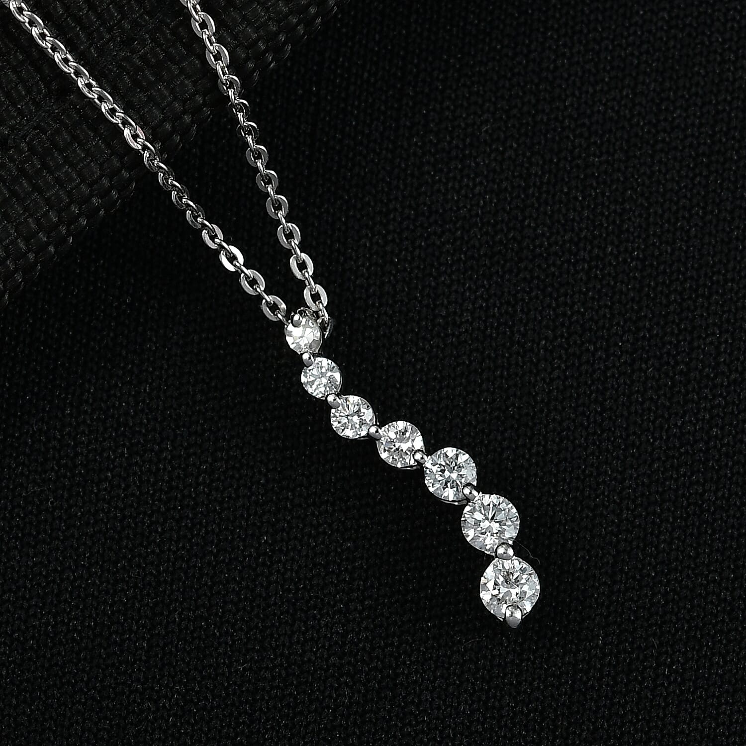 Luxuriant Lab Grown Diamond G-H SI 0.35 ctw Pendant Necklace in Rhodium Over Sterling Silver 20 Inches
