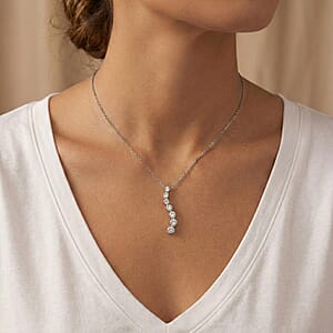 Luxuriant Lab Grown Diamond G-H SI 0.35 ctw Pendant Necklace in Rhodium Over Sterling Silver 20 Inches 