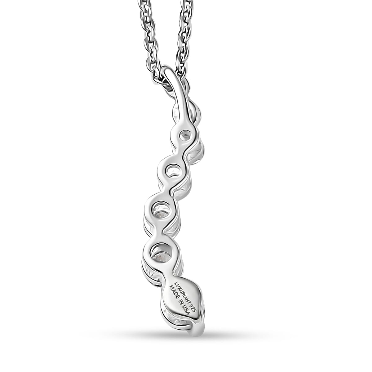 Luxuriant Lab Grown Diamond G-H SI 0.35 ctw Pendant Necklace in Rhodium Over Sterling Silver 20 Inches  image number 3