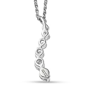Luxuriant Lab Grown Diamond G-H SI 0.35 ctw Pendant Necklace in Rhodium Over Sterling Silver 20 Inches 