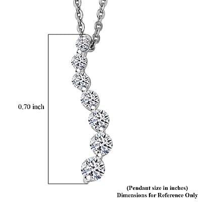 Luxuriant Lab Grown Diamond G-H SI 0.35 ctw Pendant Necklace in Rhodium Over Sterling Silver 20 Inches
