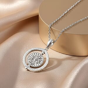 D'Joy Tiger Footprint Pendant Necklace in Rhodium Over Sterling Silver 6.70 Grams 20 Inches 