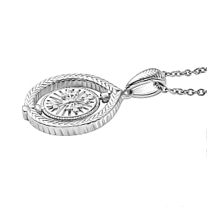 D'Joy Tiger Footprint Pendant Necklace in Rhodium Over Sterling Silver 6.70 Grams 20 Inches 