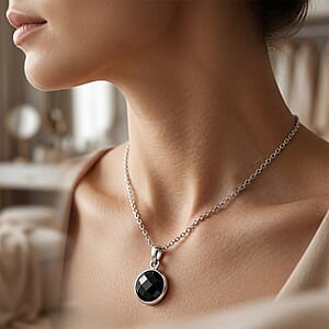 Briolitte Cut Lapis Lazuli 3.60 ctw Pendant in Sterling Silver with Stainless Steel Necklace (18 Inches)