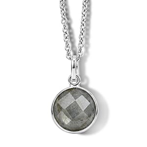 Briolitte Cut Malagasy Labradorite 3.60 ctw Pendant in Sterling Silver with Stainless Steel Necklace (18 Inches)