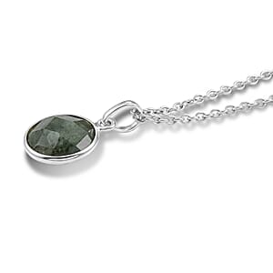 Briolitte Cut Malagasy Labradorite 3.60 ctw Pendant in Sterling Silver with Stainless Steel Necklace (18 Inches)