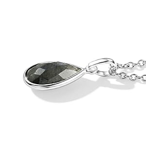 Briolitte Cut Malagasy Labradorite 2.40 ctw Pendant in Sterling Silver with Stainless Steel Necklace (18 Inches)