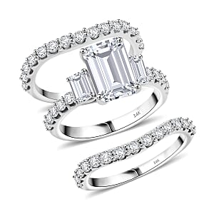  14K White Gold Luxuriant Lab Grown Diamond (VS) Set of 3 Ring (Size 8.0) (9.34 g) 4.88 ctw
