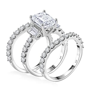  14K White Gold Luxuriant Lab Grown Diamond (VS) Set of 3 Ring (Size 8.0) (9.34 g) 4.88 ctw