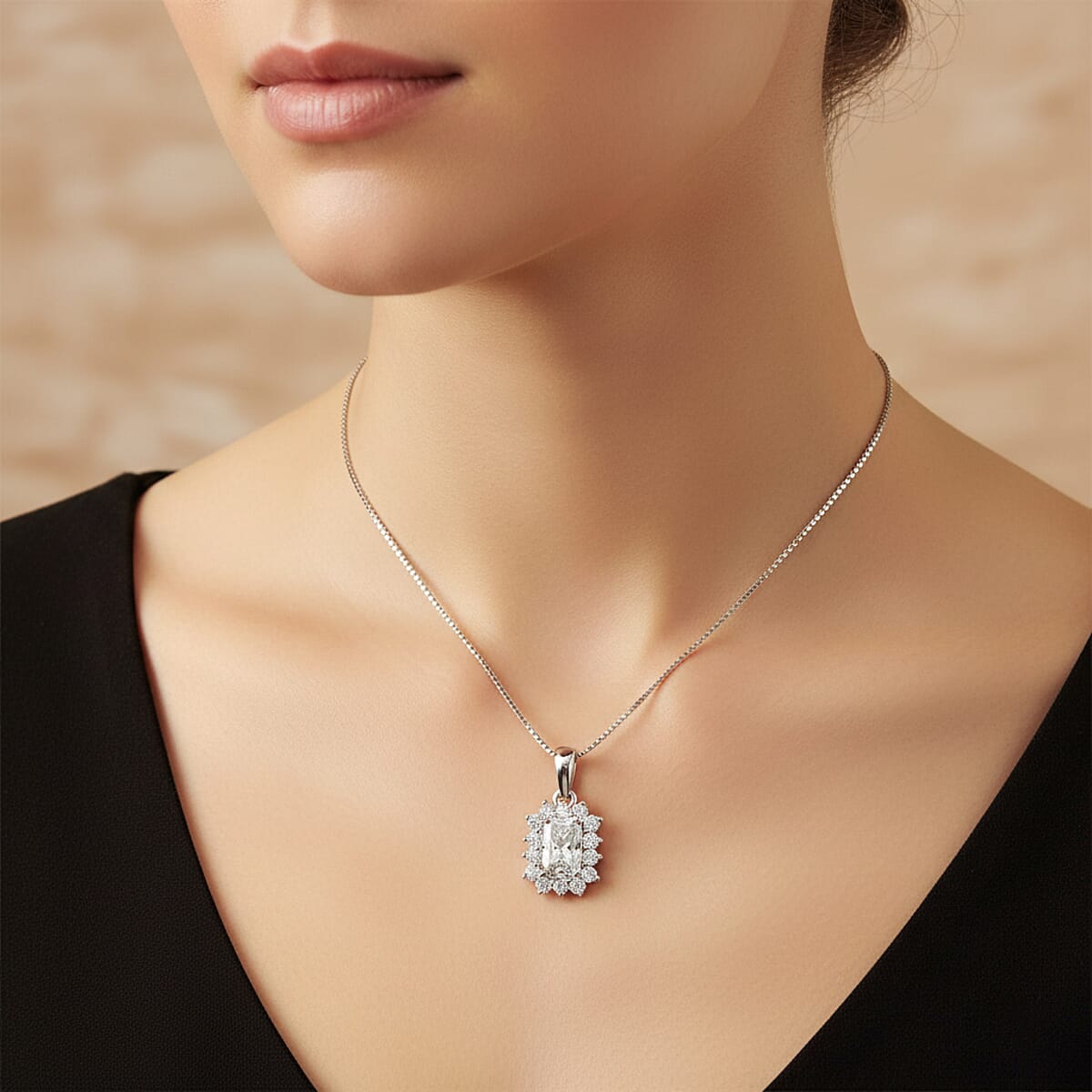 Luxuriant Lab Grown Diamond G VVS 1.50 ctw Pendant Necklace in Rhodium Over Sterling Silver 20 Inches image number 2