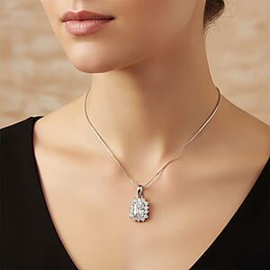 Luxuriant Lab Grown Diamond G VVS 1.50 ctw Pendant Necklace in Rhodium Over Sterling Silver 20 Inches