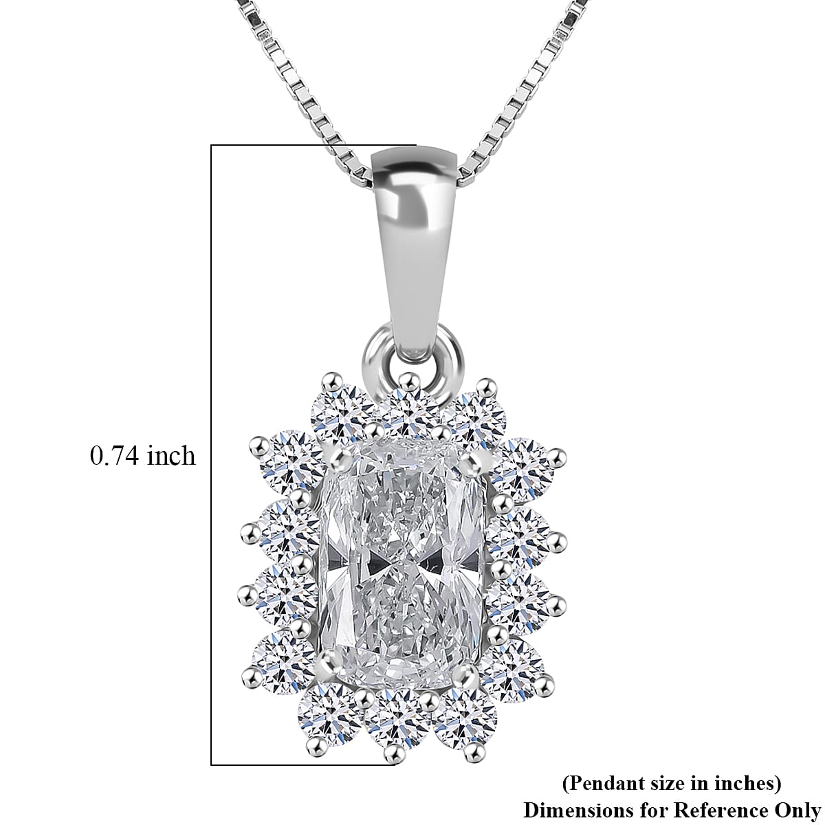 Luxuriant Lab Grown Diamond G VVS 1.50 ctw Pendant Necklace in Rhodium Over Sterling Silver 20 Inches image number 6