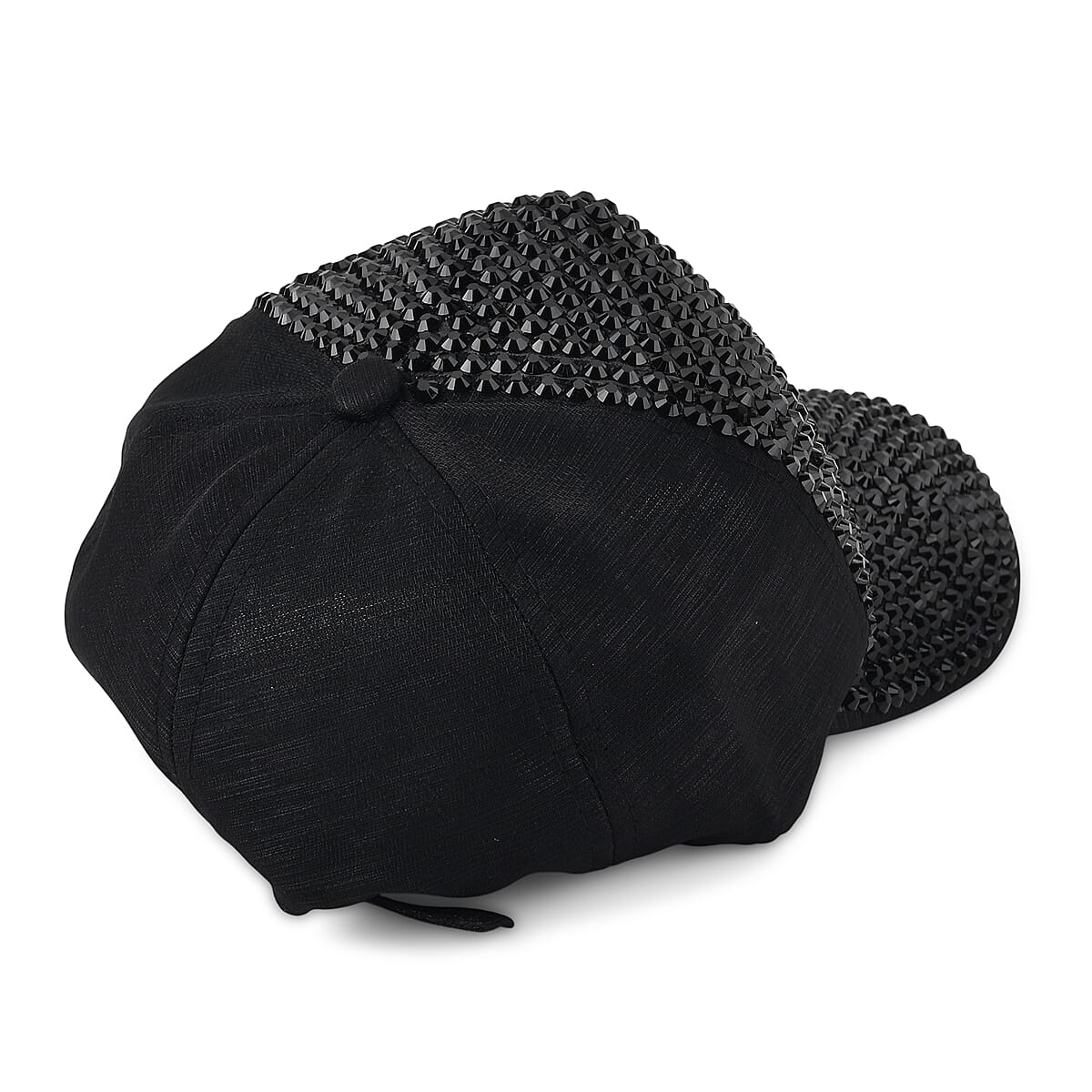La Marey Gradient Black Gray UV400 Sunglasses and Black Color Resin Crystal Hat image number 2