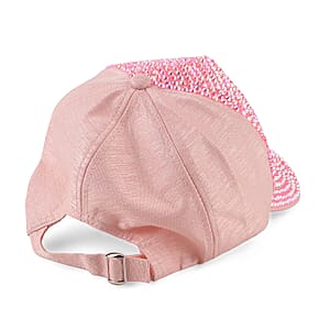 La Marey Gradient Tea Brown UV400 Sunglasses and Pink Color Resin Crystal Hat