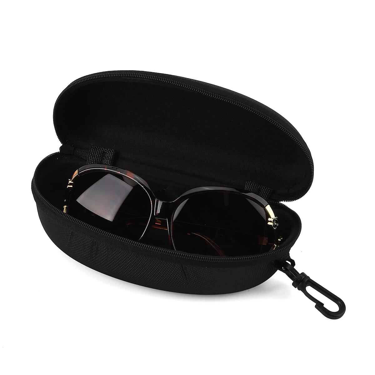 La Marey Gradient Tea Brown UV400 Sunglasses and Pink Color Resin Crystal Hat image number 6