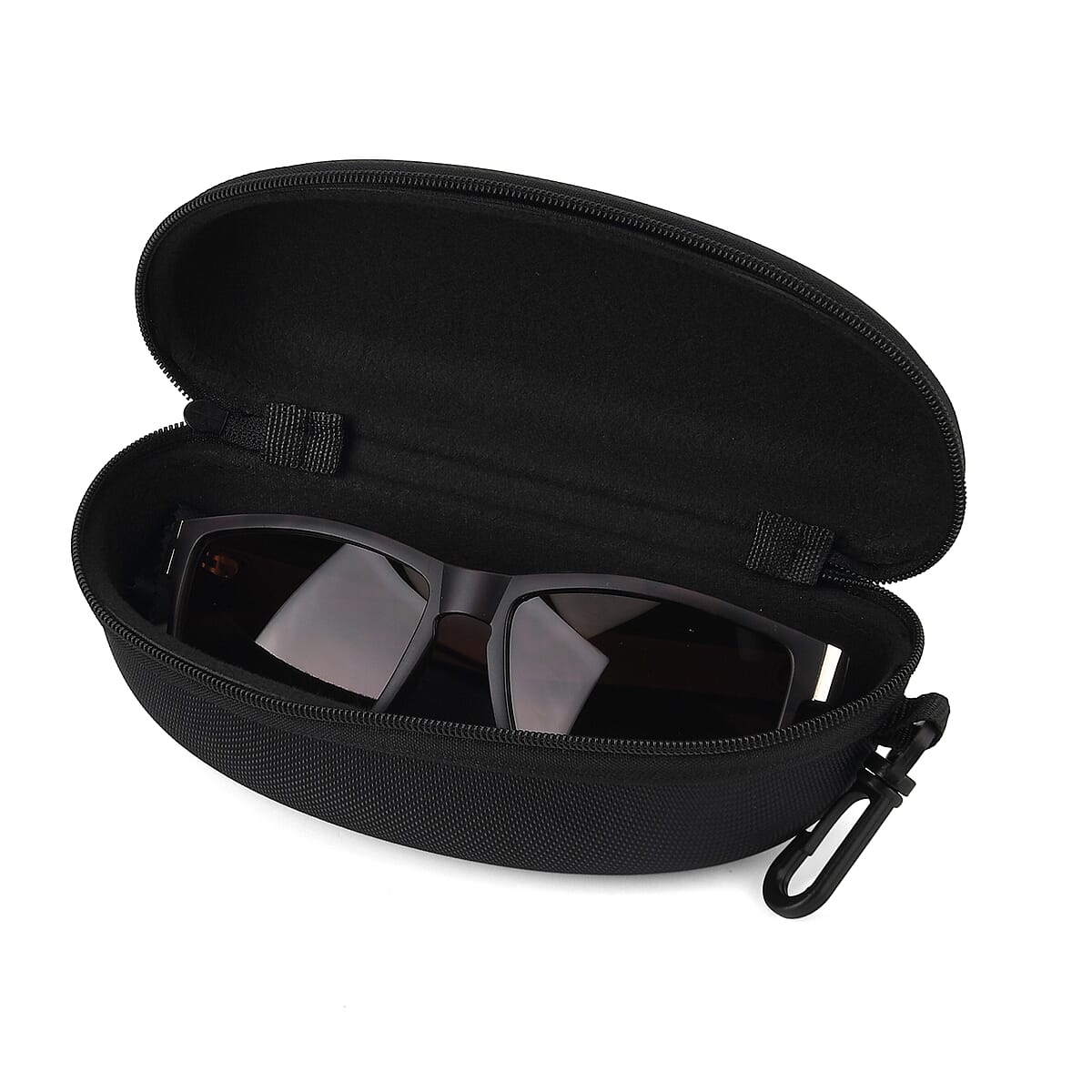 La Marey Leopard Print UV400 Sunglasses and Blue Color Resin Crystal Hat image number 6