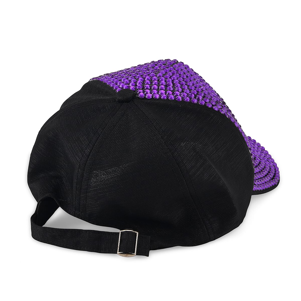 La Marey Zebra Print UV400 Sunglasses and Purple Color Resin Crystal Hat image number 2