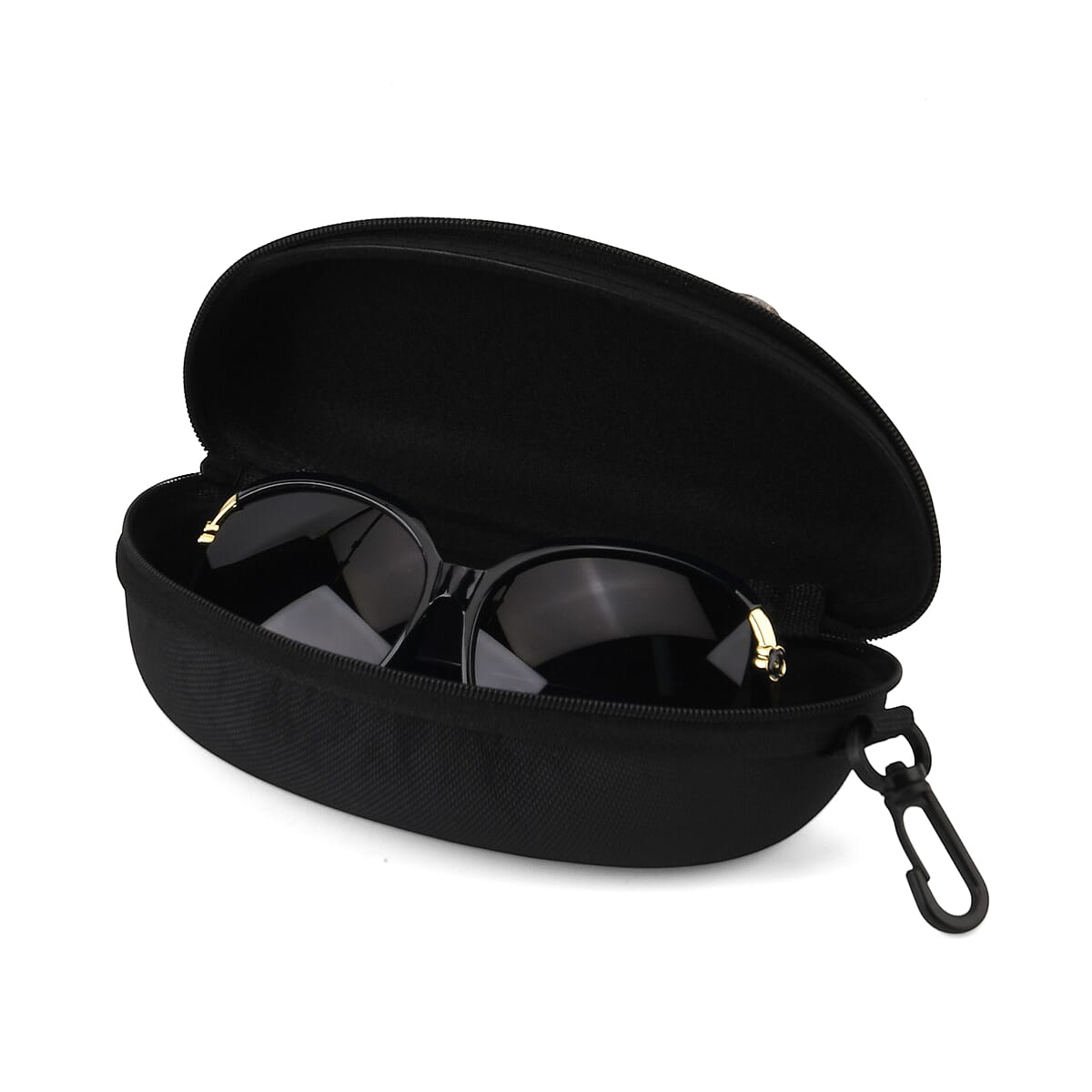 La Marey Gradient Black Gray UV400 Sunglasses and Butterfly Design Resin Crystal Hat image number 6