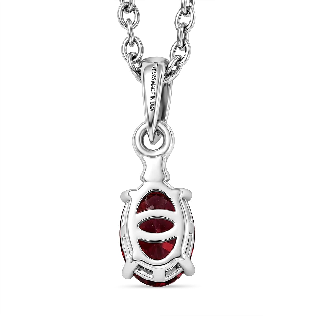 D'Joy Premium Orissa Rhodolite Garnet and Moissanite 2.15 ctw Box Set Ring (Size 5.0), Pendant Necklace 20 Inches in Rhodium Over Sterling Silver