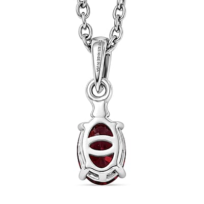 D'Joy Premium Orissa Rhodolite Garnet and Moissanite 2.15 ctw Box Set Ring (Size 5.0), Pendant Necklace 20 Inches in Rhodium Over Sterling Silver