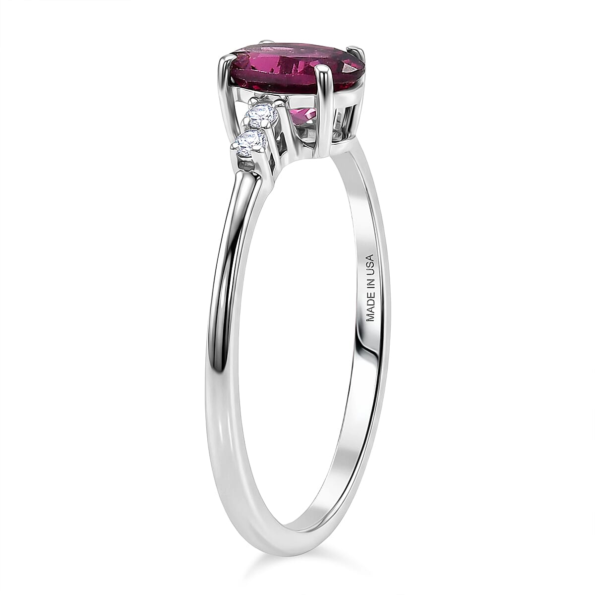 D'Joy Premium Orissa Rhodolite Garnet and Moissanite 2.15 ctw Box Set Ring (Size 10.0), Pendant Necklace 20 Inches in Rhodium Over Sterling Silver image number 3
