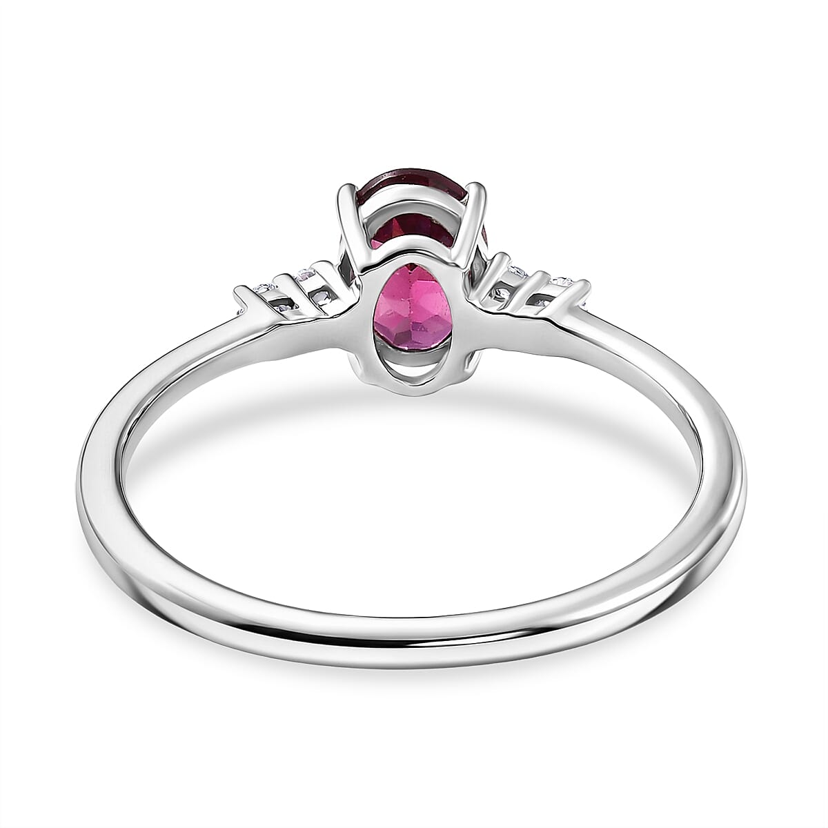 D'Joy Premium Orissa Rhodolite Garnet and Moissanite 2.15 ctw Box Set Ring (Size 10.0), Pendant Necklace 20 Inches in Rhodium Over Sterling Silver image number 4