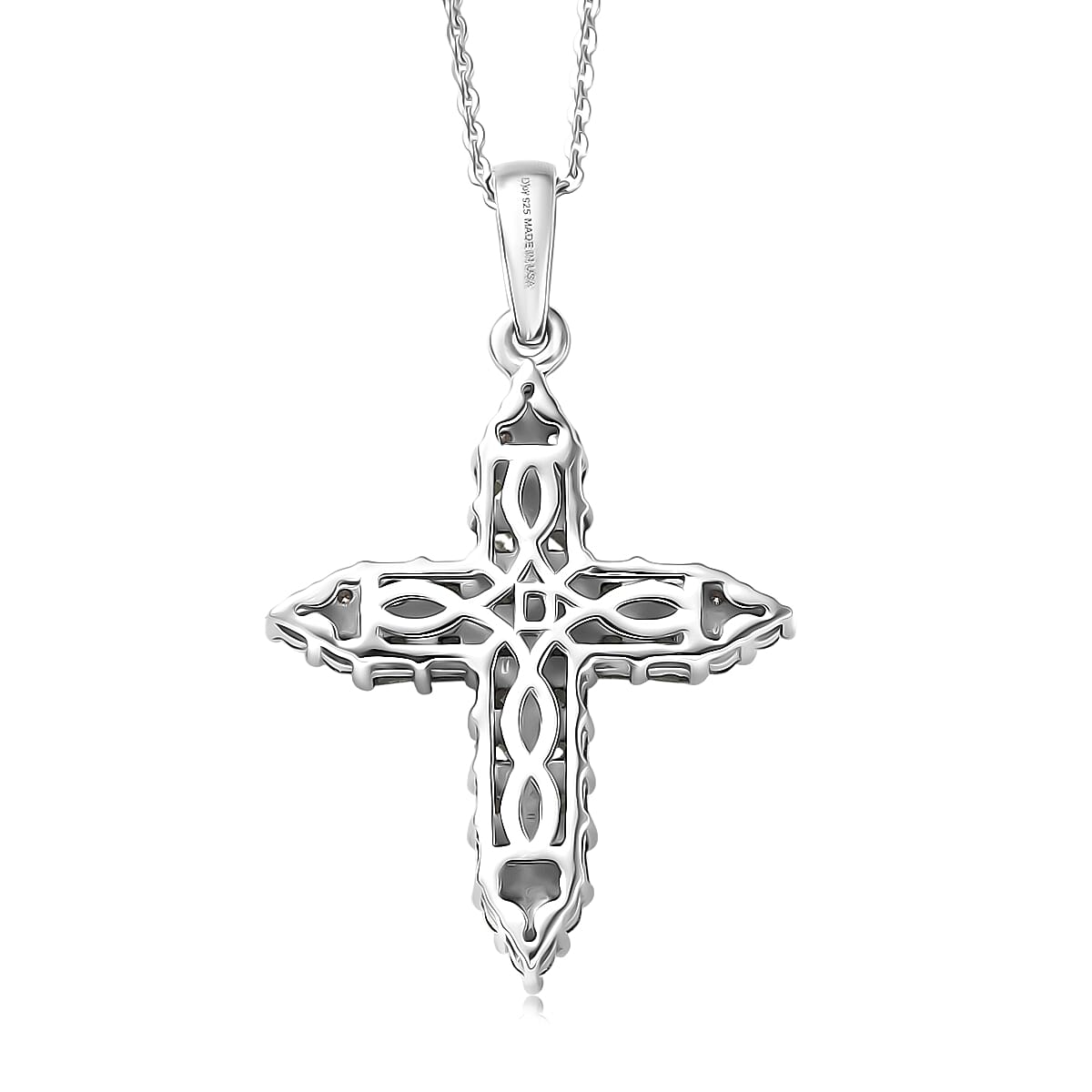 D'Joy Premium Green Sapphire and Moissanite 2.15 ctw Pendant Necklace in Rhodium Over Sterling Silver 20 Inches  image number 4