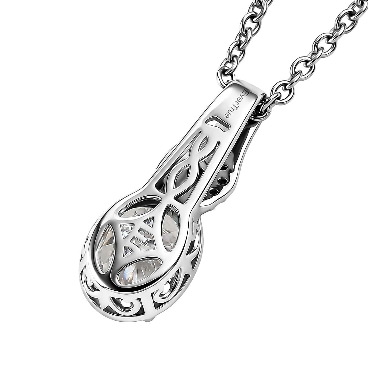 EverTrue Moissanite 1.35 ctw Pendant in 18K YG Plated and Platinum Bond with Stainless Steel Necklace 20 Inches  image number 4