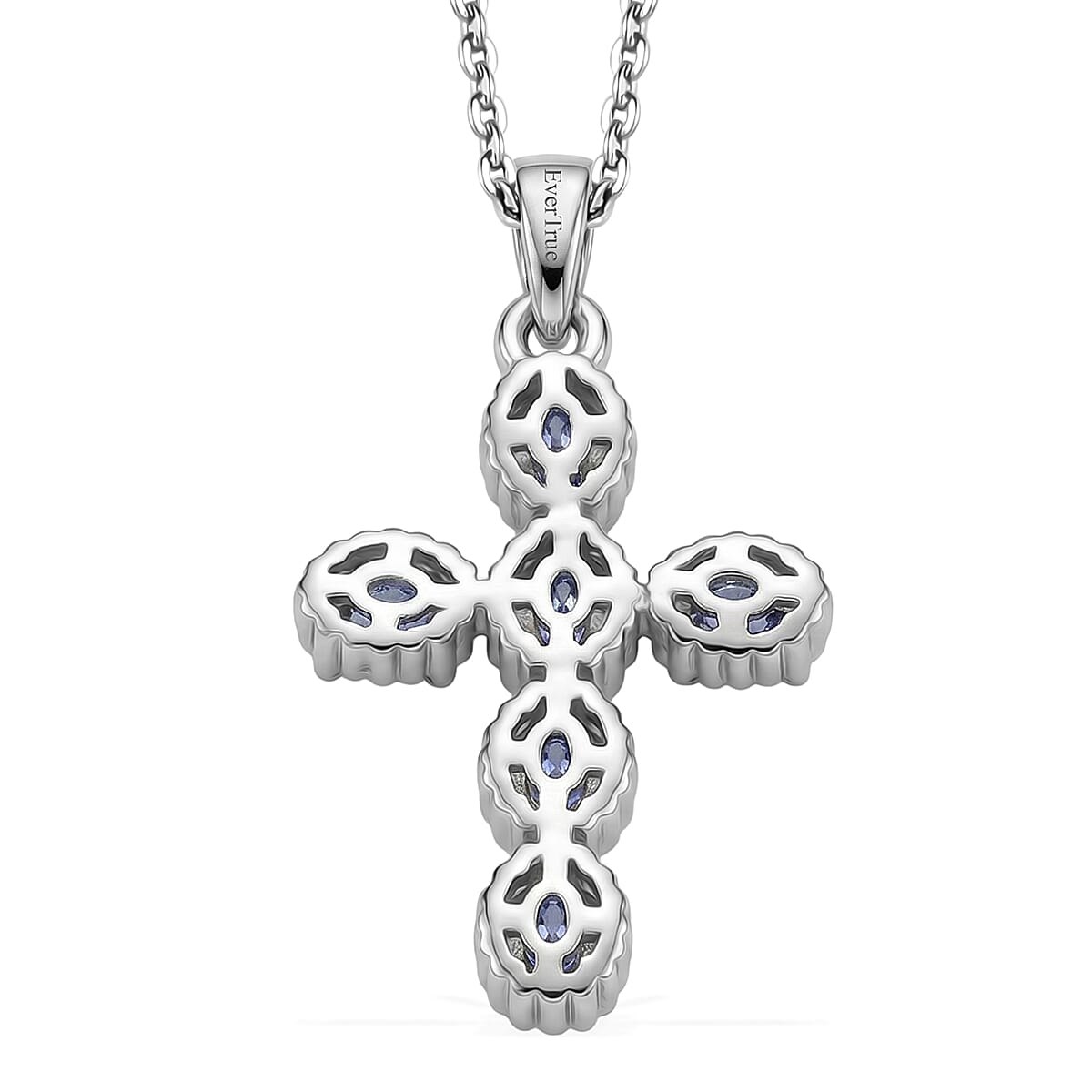 EverTrue Tanzanite 1.30 ctw Pendant in Platinum Bond with Stainless Steel Necklace 20 Inches