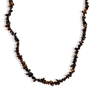 Set of 10 Multi Gemstone 3000.00 ctw Chips Necklace in Stainless Steel 28 Inches