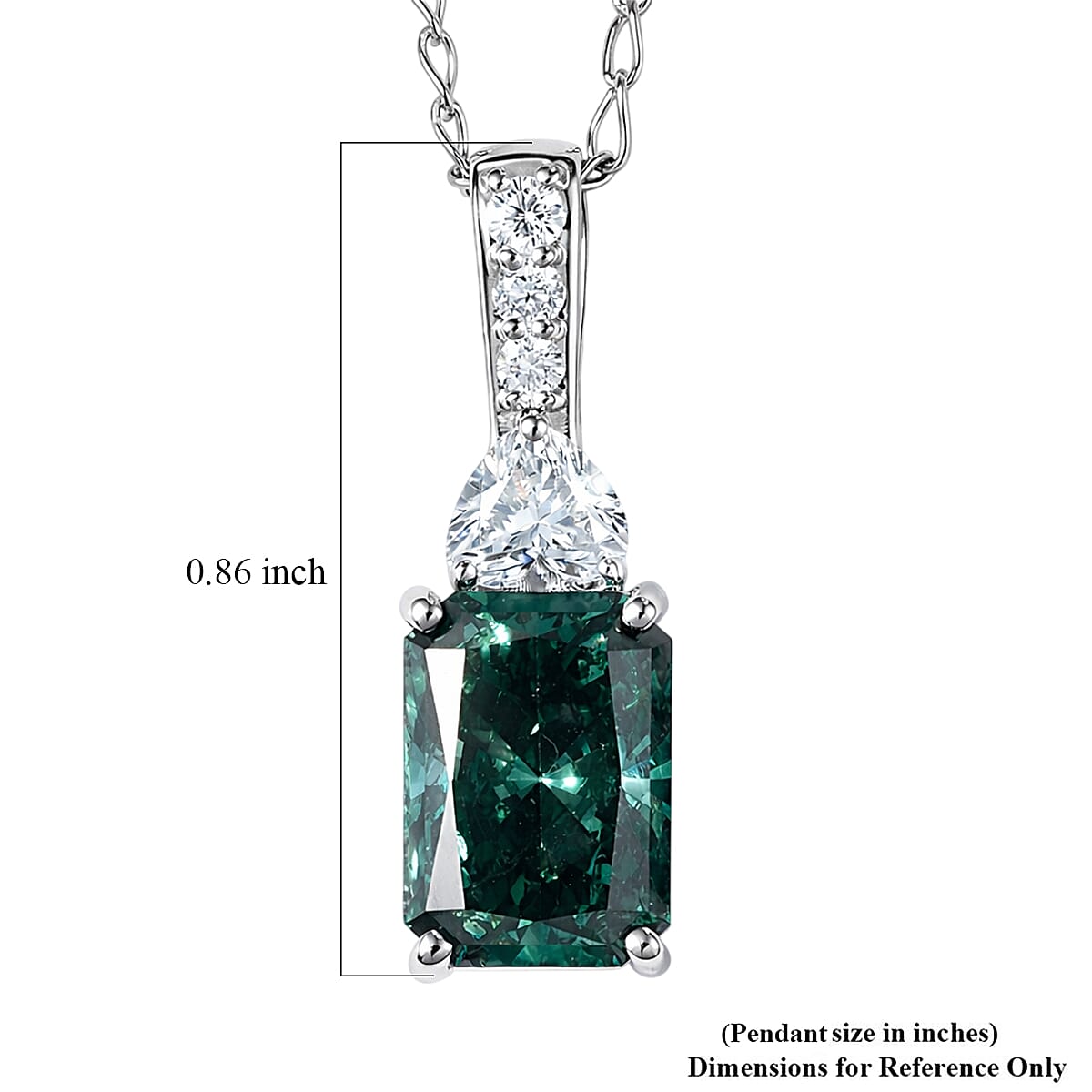 SGL Certified Luxuriant Lab Grown Green Diamond (IR) and Lab Grown Diamond VS 2.35 ctw Forest Flame Desire Pendant Necklace in 950 Platinum (20 Inches)