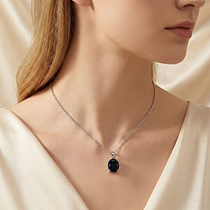 Luxoro Premium Catalina Iolite 2.90 ctw Pendant Necklace in 10K White Gold 20 Inches