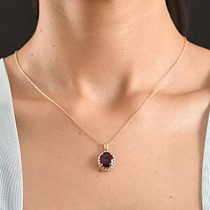 Mirage Collection AAA Orissa Rhodolite Garnet 5.80 ctw Midnight Desire Pendant Necklace in 10K Yellow Gold (20 Inches)