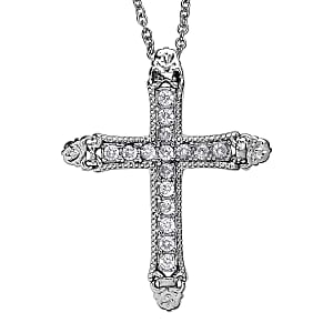 EverTrue Simulated Diamond Pendant Necklace in Stainless Steel 20 Inches