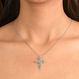 EverTrue Simulated Champagne Diamond Pendant Necklace in Stainless Steel 20 Inches 