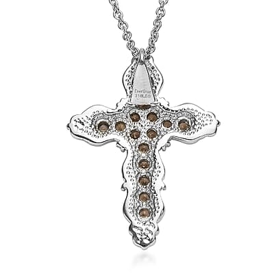 EverTrue Simulated Champagne Diamond Pendant Necklace in Stainless Steel 20 Inches