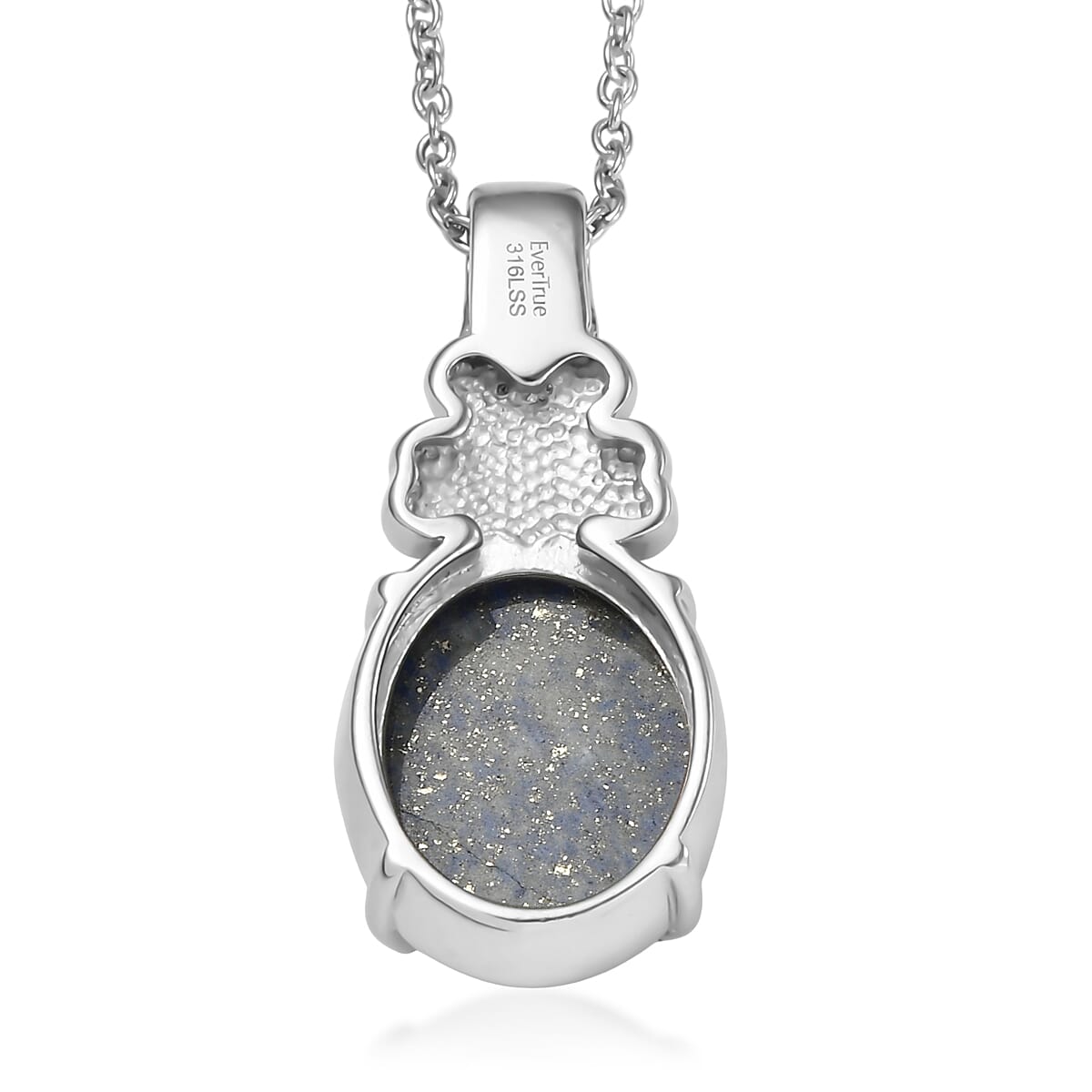 EverTrue Lapis Lazuli 10.85 ctw Pendant Necklace (20 Inches) in Stainless Steel